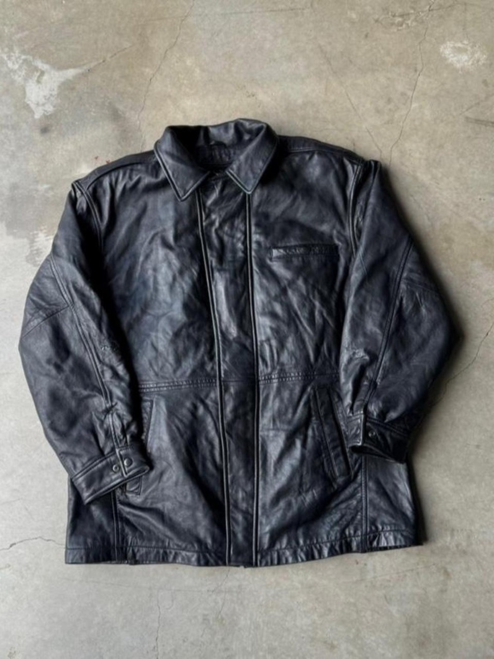 Vintage Wilsons Leather Black Thinsulate Jacket Mens XL